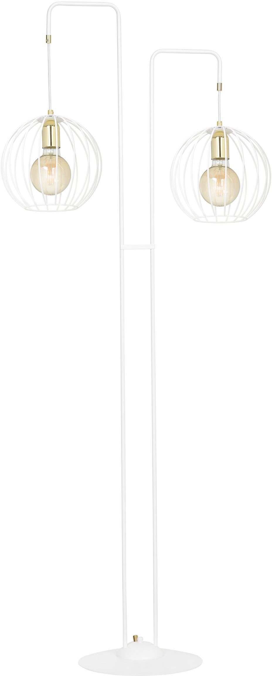 Emibig Albio stojaca lampa 2x60 W biela-zlatá 145/LP2