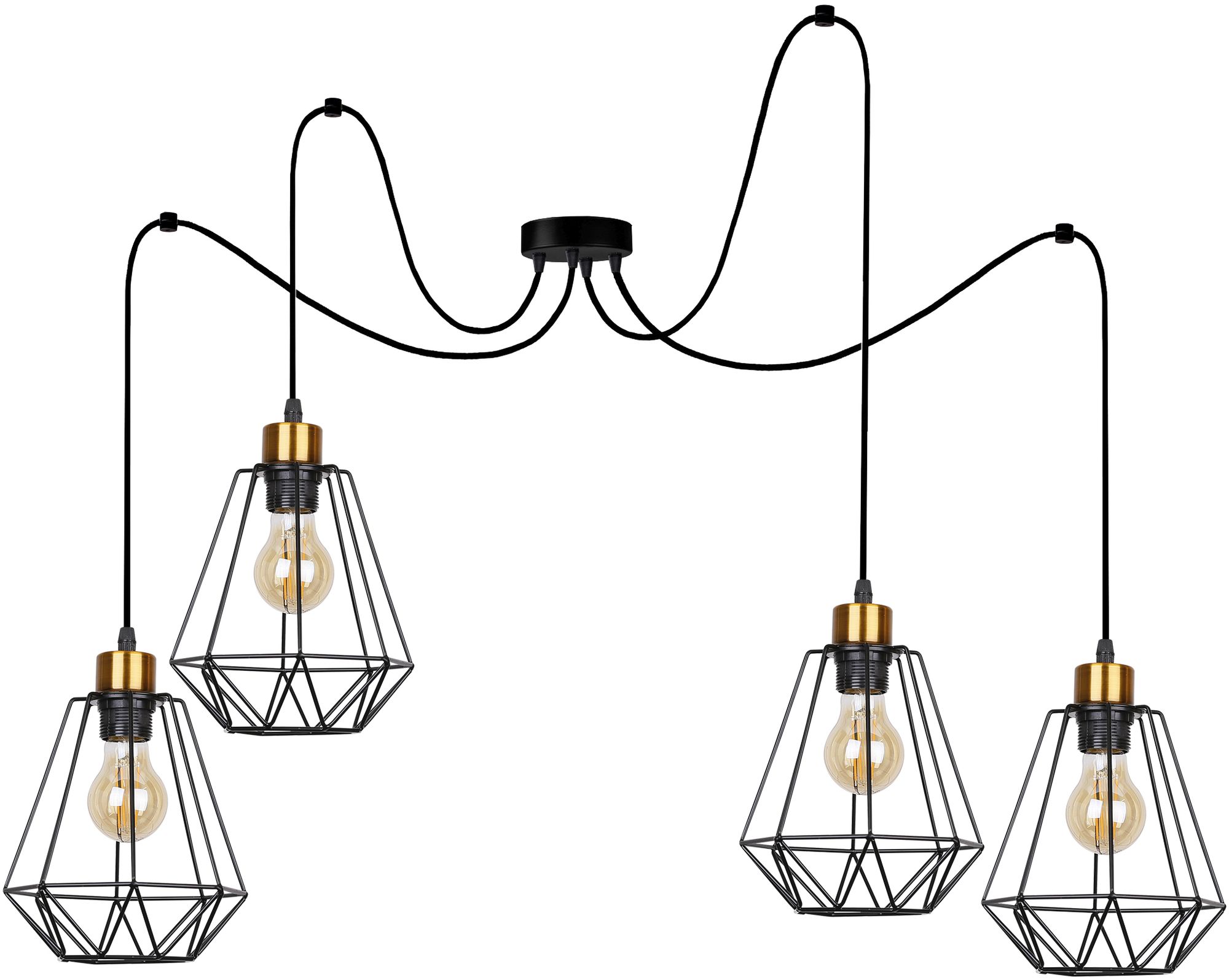 Candellux Primo závesné svietidlo 4x60 W čierna-patinová 34-00309