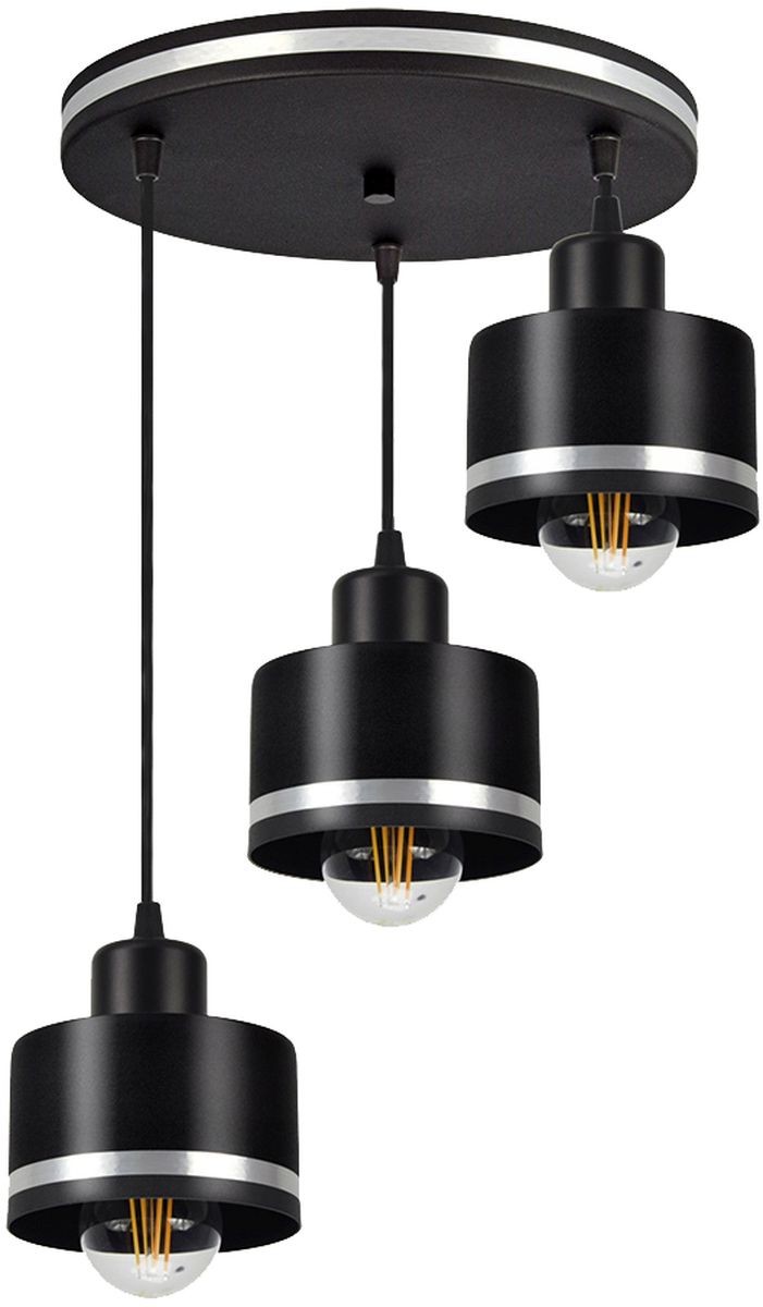 Candellux Wama závesné svietidlo 3x40 W čierna-chrómová 33-00484