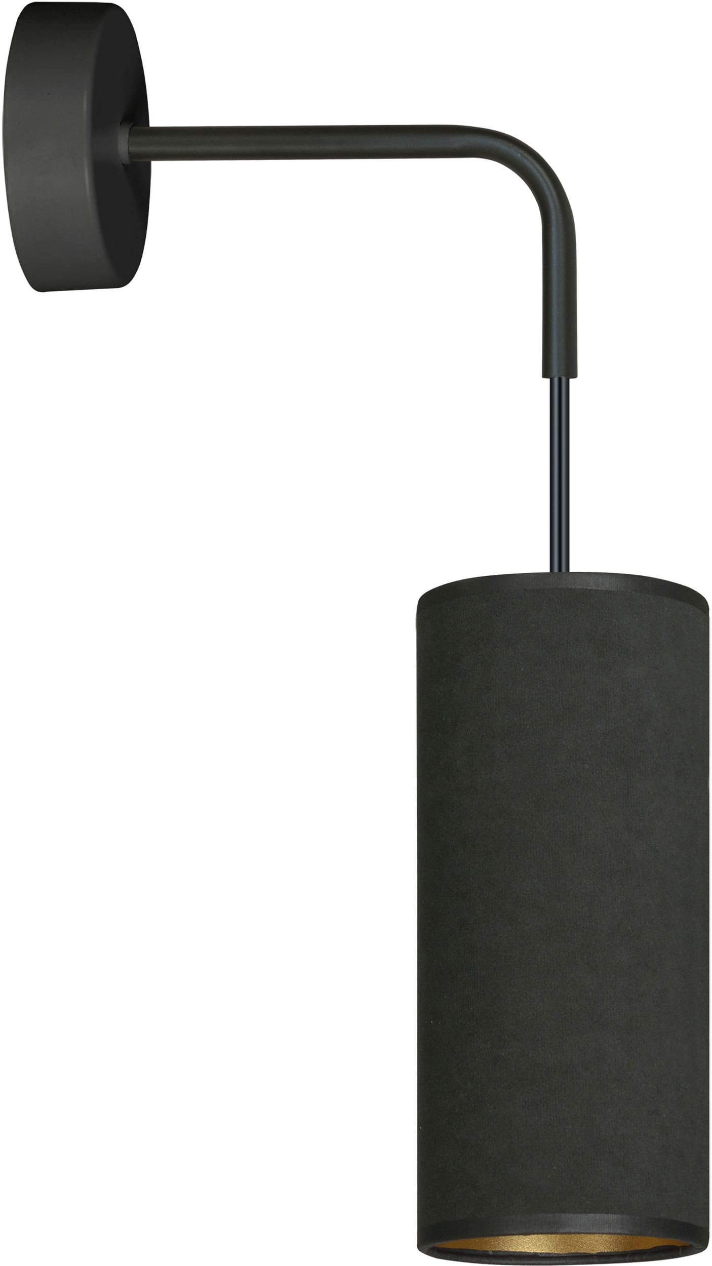 Emibig Bente nástenná lampa 1x60 W čierna-zlatá 1067/K1