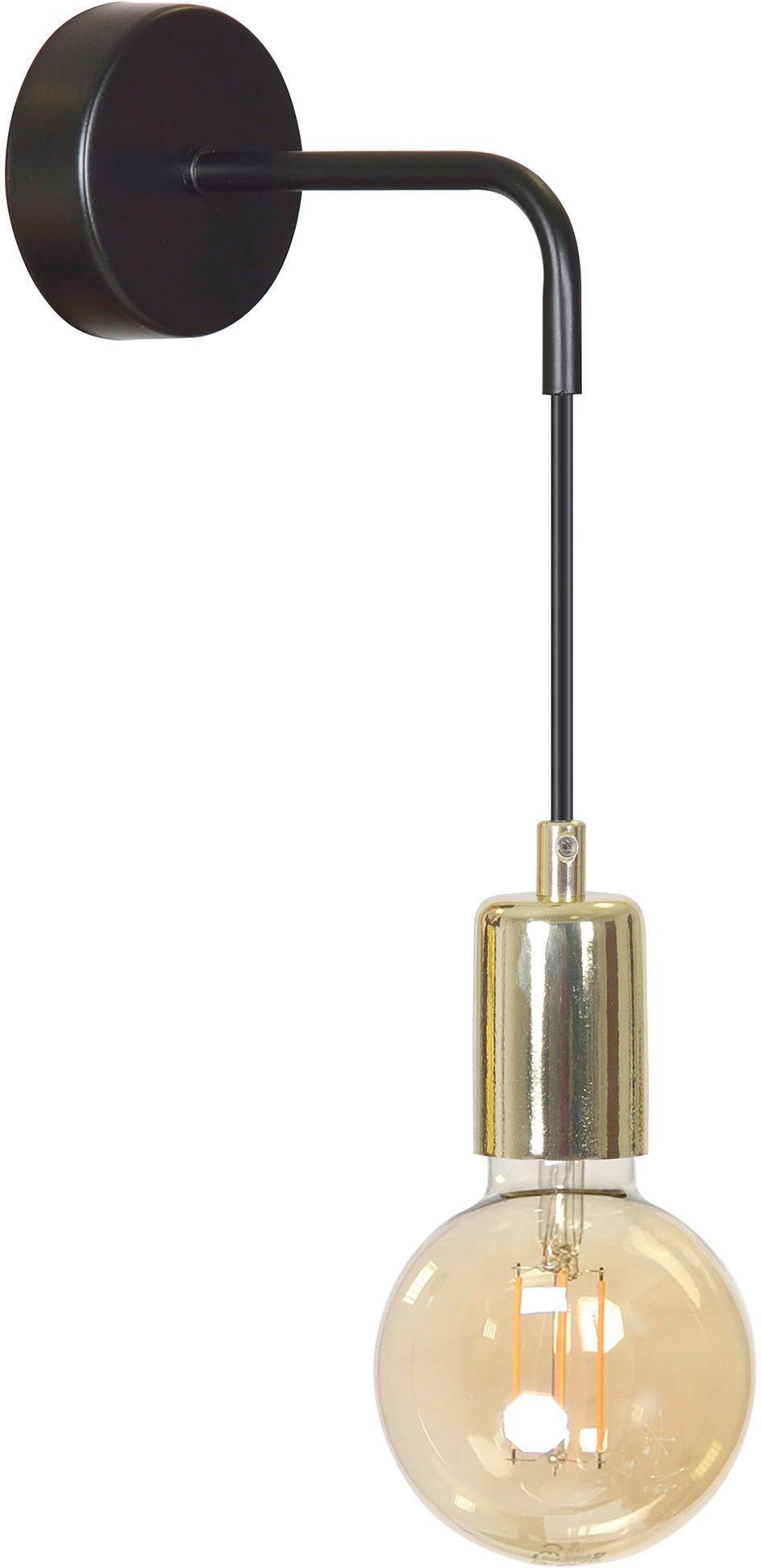 Emibig Vesio nástenná lampa 1x15 W čierna-zlatá 785/K1