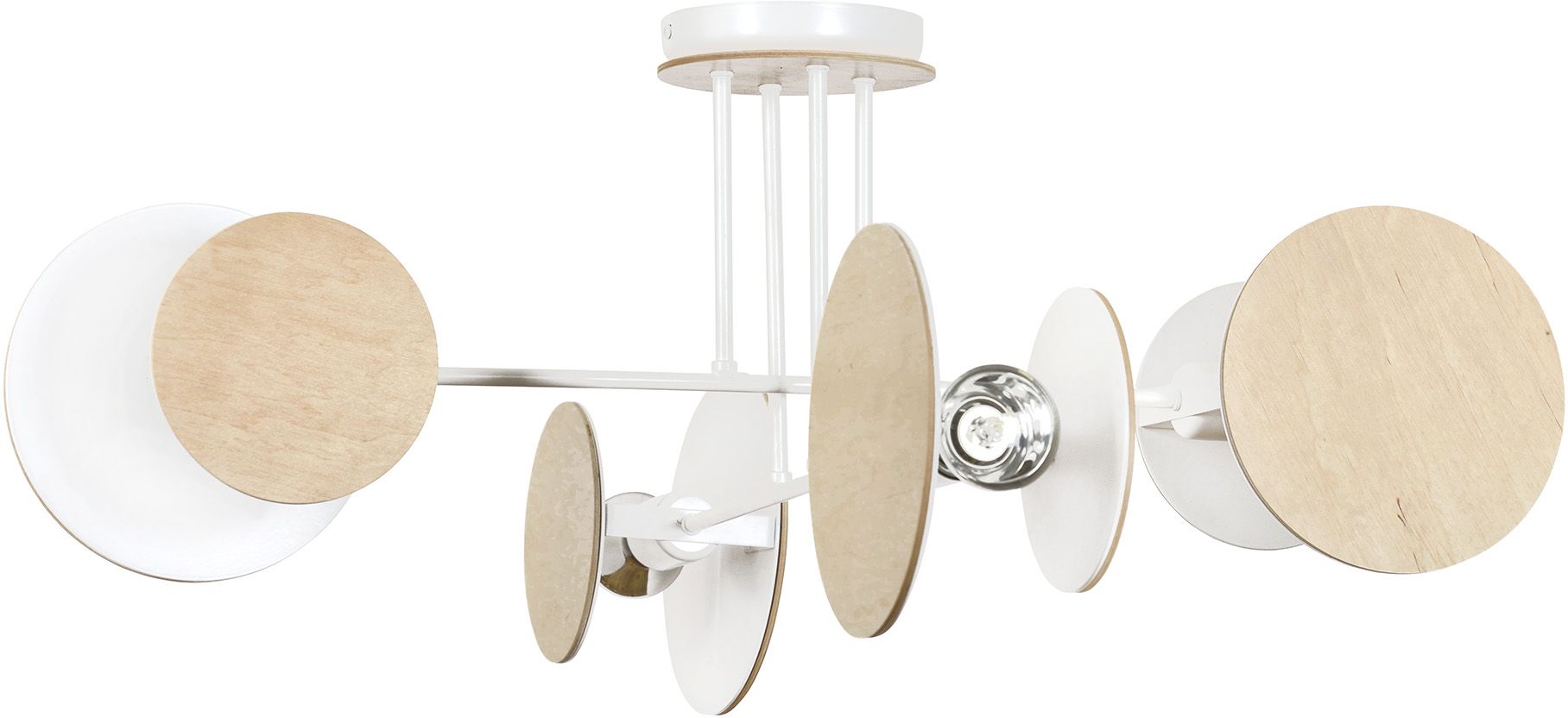 Emibig Zita stropné svietidlo 4x15 W biela-drevená 174/4