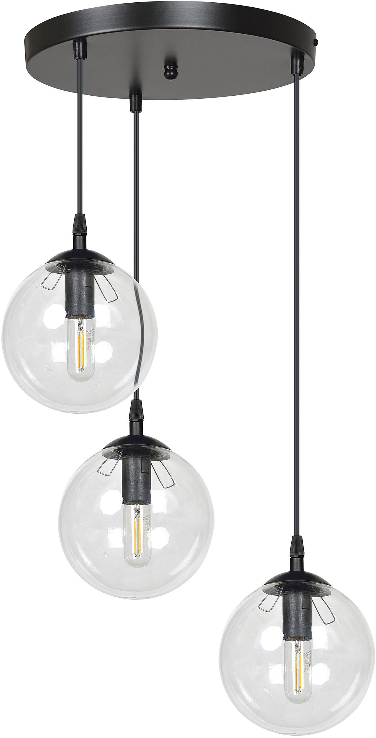 Emibig Cosmo závesné svietidlo 3x10 W čierna-priehľadná 711/3PREM