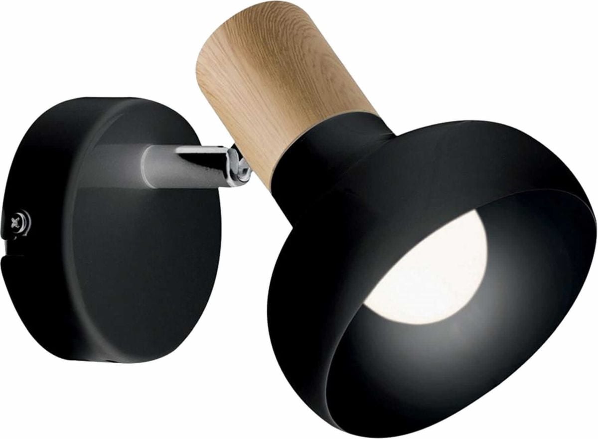 Light Prestige Arezzo nástenná lampa 1x40 W čierna-drevená LP-1420/1WBK