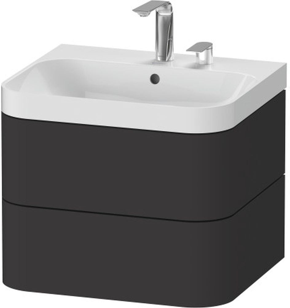 Duravit Happy D.2 Plus umývadlo so skrinkou 57.5 cm sivá HP4345N8080