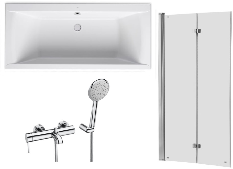 Súprava obdĺžniková vaňa Roca Savai A248590000, vaňová zástena Roca Capital AM4111512M, A5A0111C00