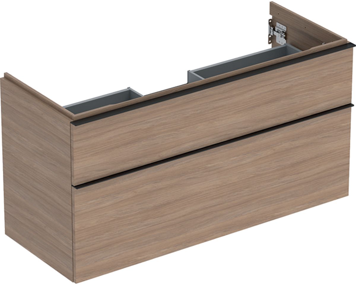 Geberit iCon skrinka 118.4x47.6x61.5 cm závesná kúpeľňová skrinka pod umývadlo dub-láva 502.306.JH.1