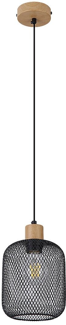 Rabalux Grendel závesné svietidlo 1x60 W čierna-drevená 3131