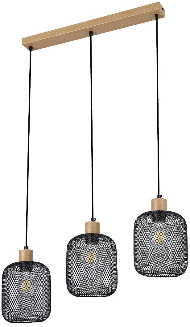 Rabalux Grendel závesné svietidlo 3x60 W čierna-drevená 3132