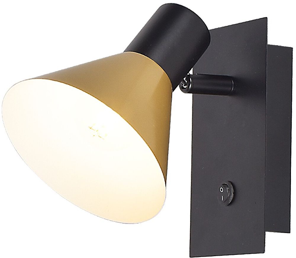 Rabalux Alvaro nástenná lampa 1x40 W čierna-zlatá 3157