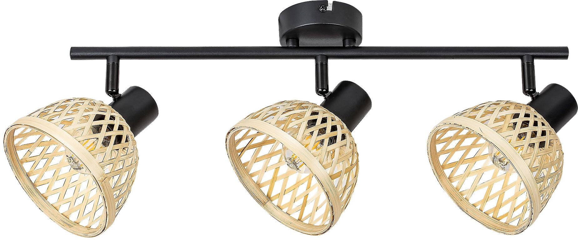 Rabalux Rattan stropné svietidlo 3x15 W čierna-béžová 3135