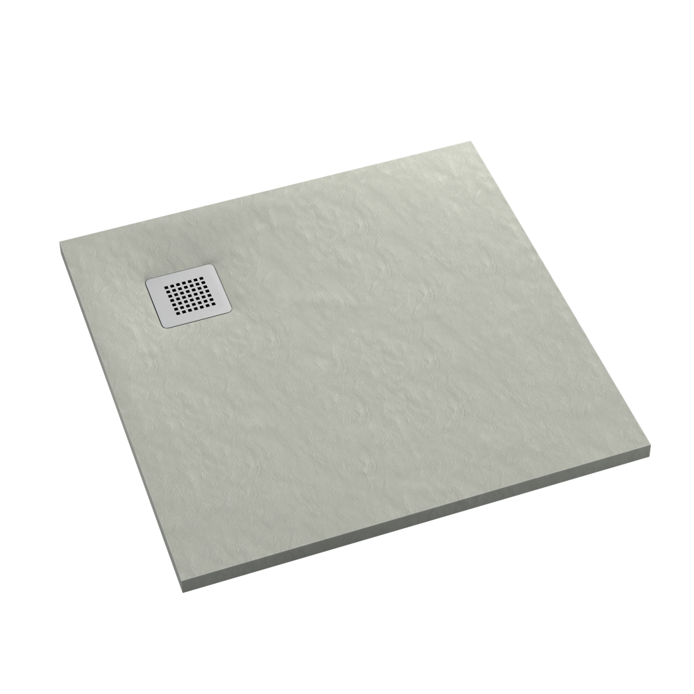 Schedpol Kalait Cement Stone štvorcová sprchová vanička 90x90 cm cementová 3.3101/CT/ST-M2