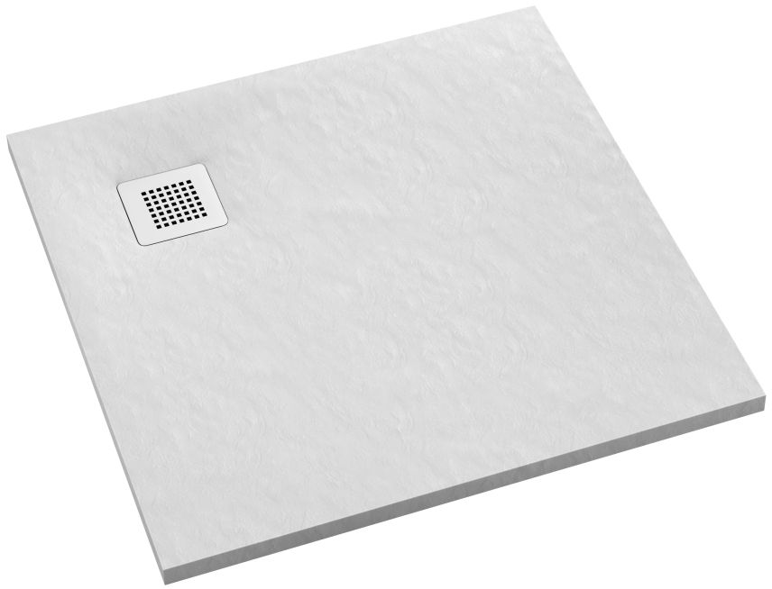Schedpol Kalait White Stone štvorcová sprchová vanička 90x90 cm biela 3.3101/B/ST-M2
