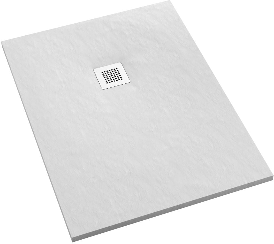 Schedpol Kalait White Stone obdĺžniková sprchová vanička + zástena 100x90 cm biela 3.3115/B/ST-M2