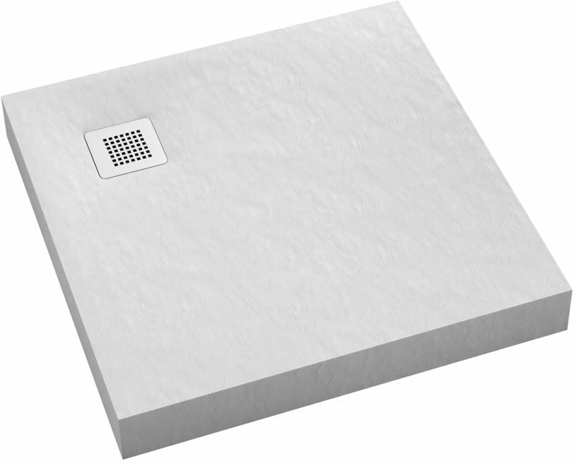 Schedpol New Horizons White Stone štvorcová sprchová vanička 80x80 cm biela 3.3300/B/ST-M2