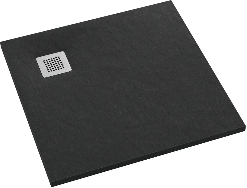 Schedpol Kalait Black Stone štvorcová sprchová vanička 90x90 cm čierna 3.3101/C/ST-M2
