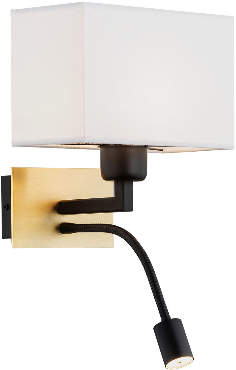 Argon Bill nástenná lampa 2x15 W biela-čierna-mosadzná 1040