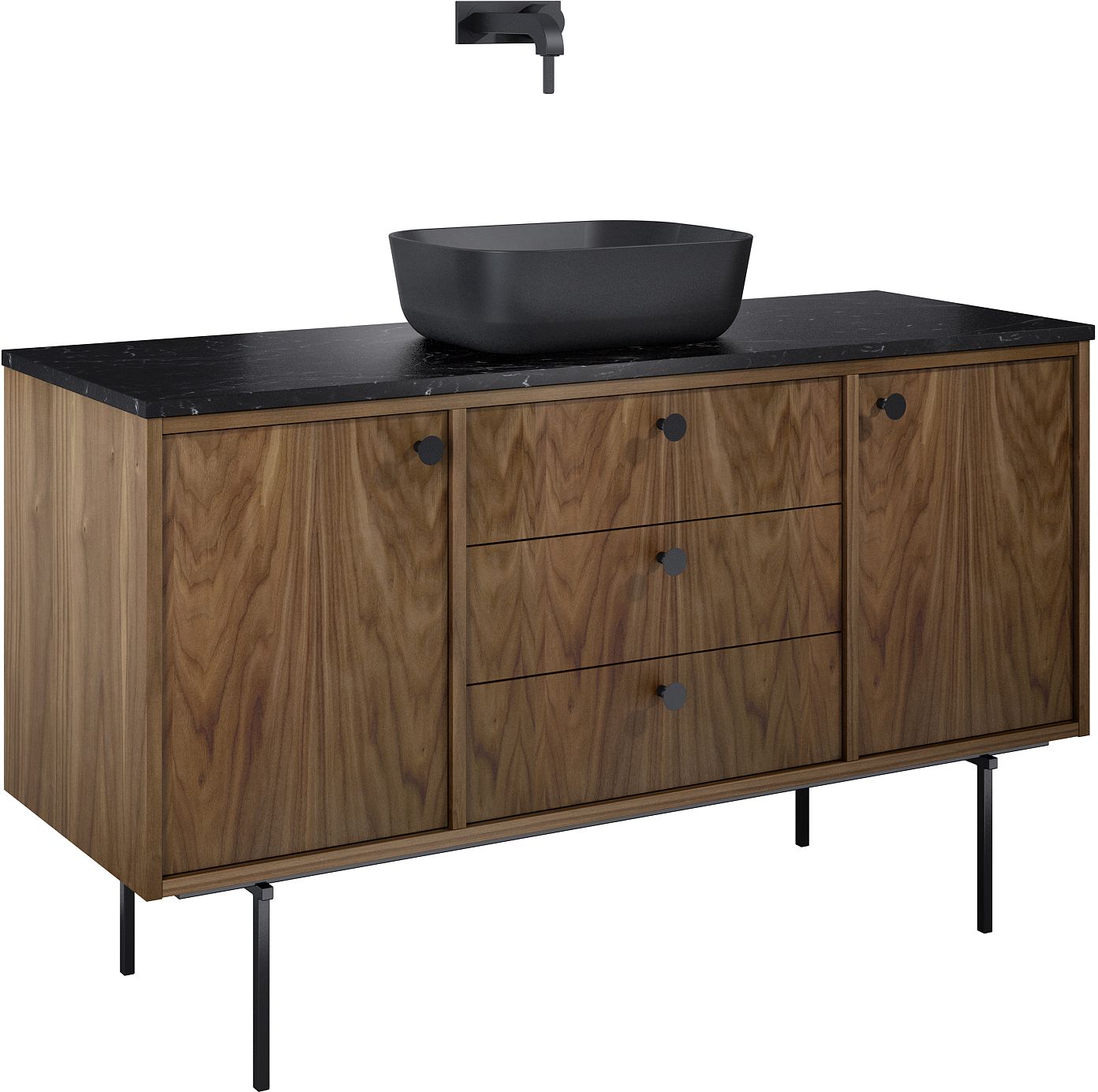 Elita Legacy skrinka 140x45.6x54 cm závesná kúpeľňová skrinka pod umývadlo orech RE01140109D480