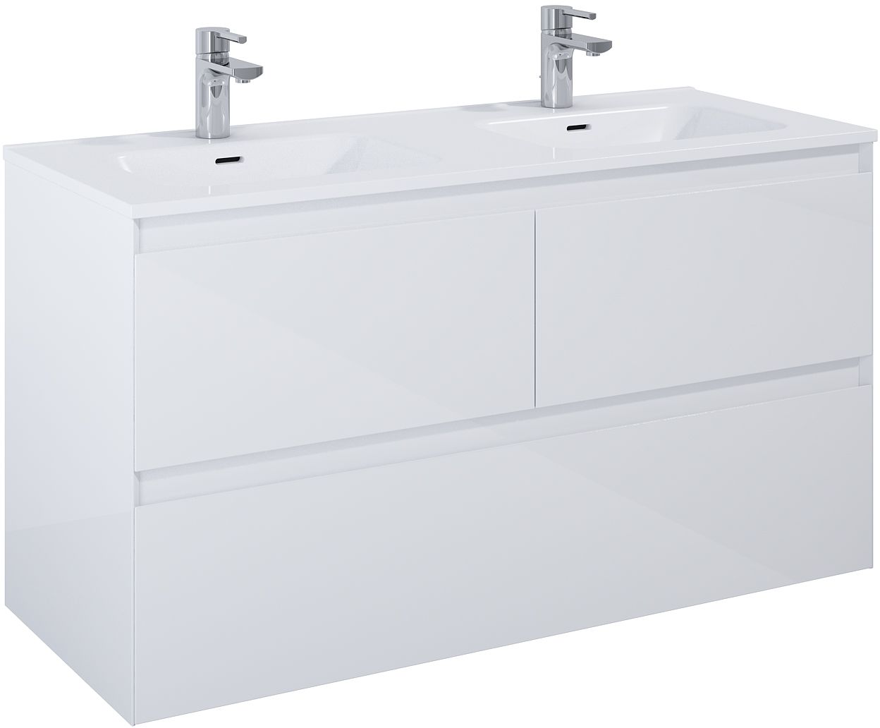 Elita Split skrinka 120x45.8x63.5 cm závesná kúpeľňová skrinka pod umývadlo biela RE012007158060
