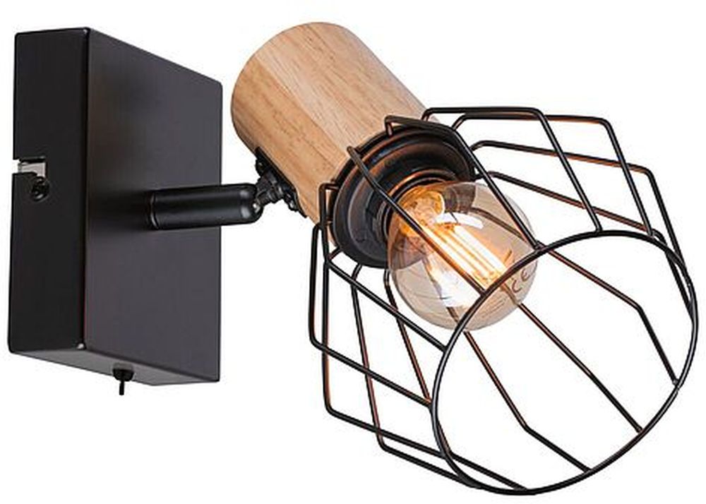 Paulmann nástenná lampa 1x20 W čierna-drevená 66766