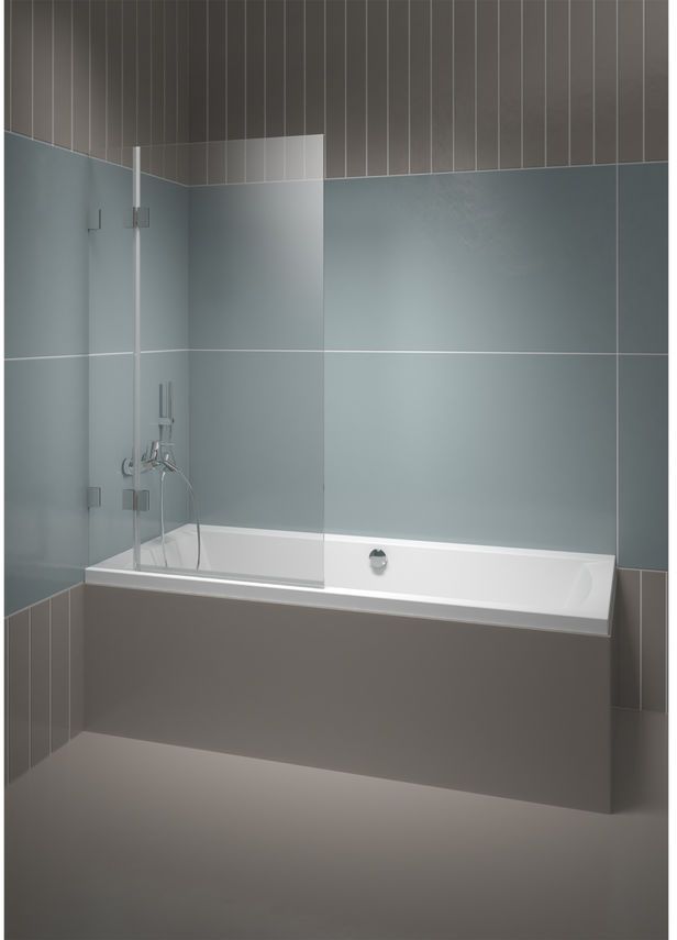 Riho Scandic vaňová zástena 85 cm dvojdielny čierna matné/číre sklo G001143121
