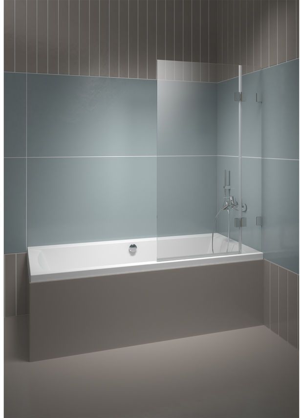 Riho Scandic vaňová zástena 95 cm dvojdielny čierna matné/číre sklo G001148121