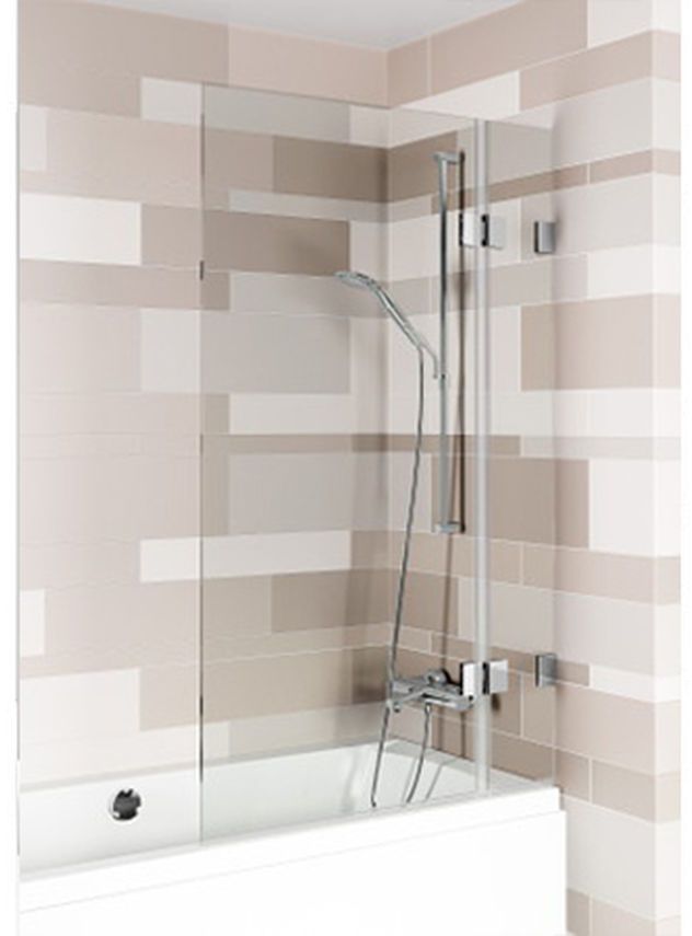 Riho Scandic vaňová zástena 90 cm dvojdielny čierna matné/číre sklo G001154121