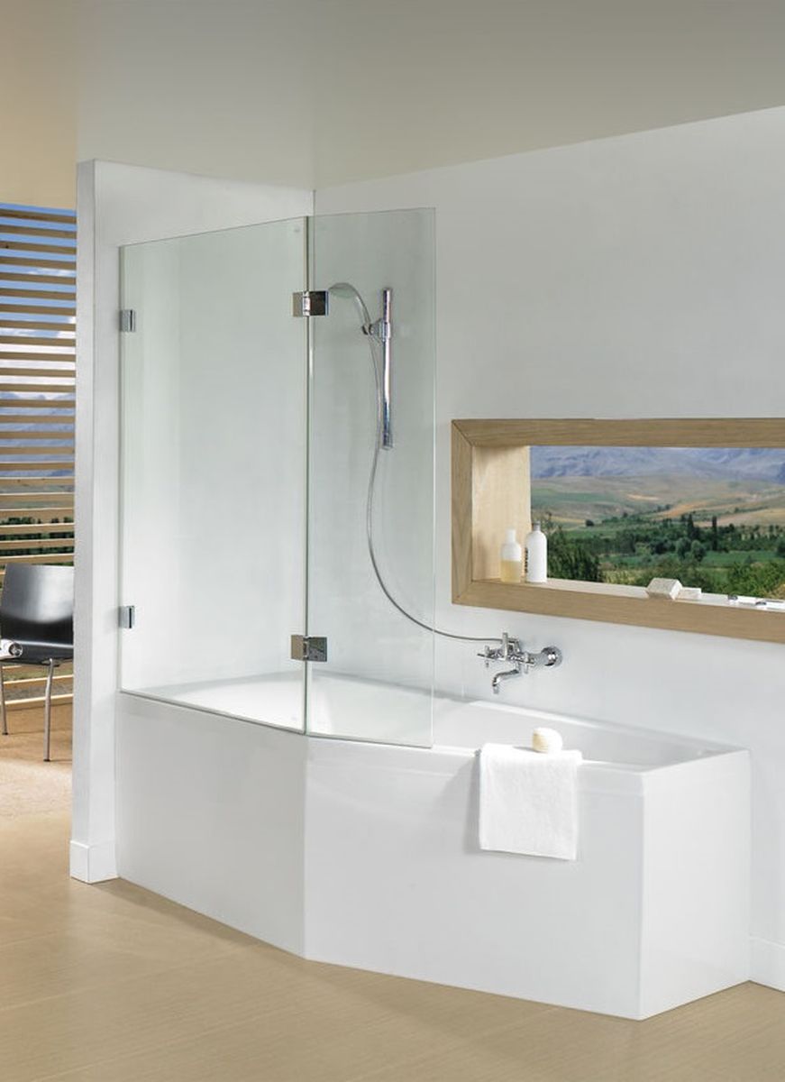 Riho Scandic vaňová zástena 90 cm dvojdielny čierna matné/číre sklo G001171121