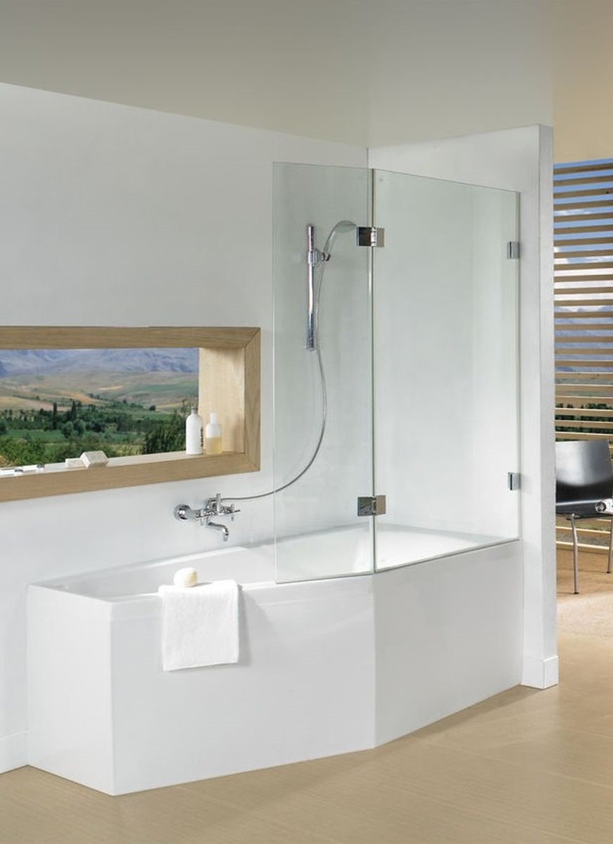 Riho Scandic vaňová zástena 111.5 cm dvojdielny chrómová lesklé/číre sklo G001166120