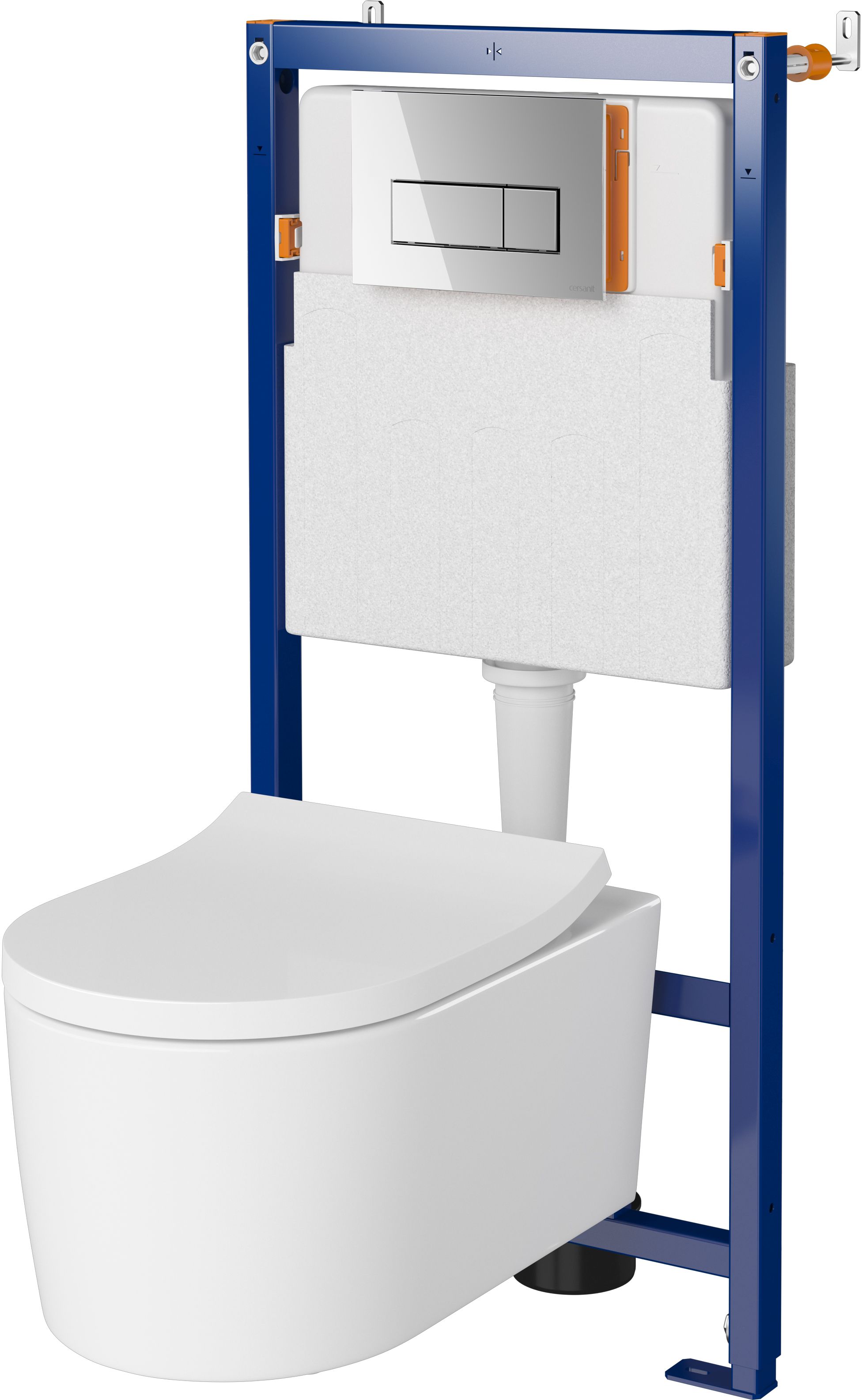 Set WC misa Cersanit Inverto K671-001, podomietková konštrukcia Cersanit Tech Line Opti K97-492, K98-0187, K97-497