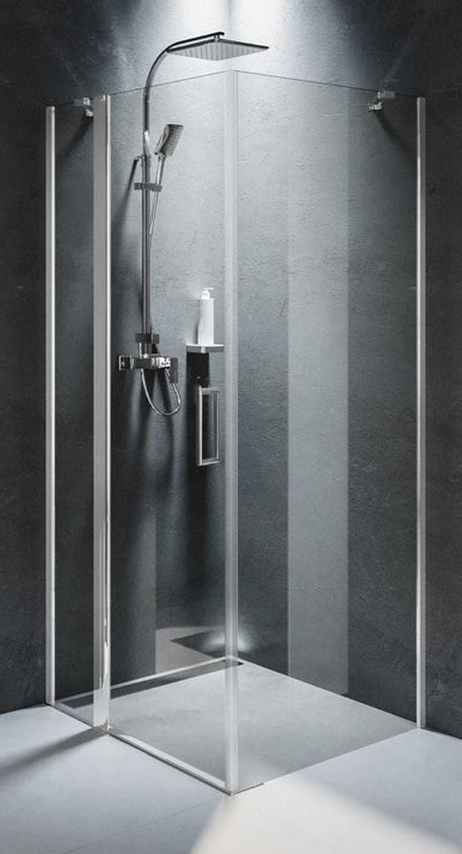 Riho Novik sprchovací kút 90x80 cm štvorcová chromová lesklé/priehľadné sklo G003018120