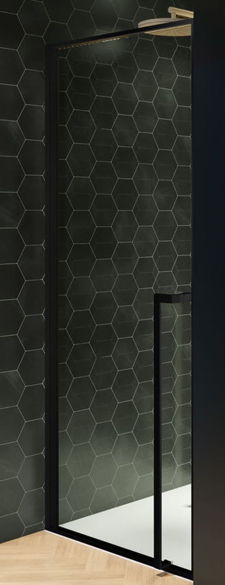 Riho Lucid sprchové dvere 100 cm výklopné čierna matná/priehľadné sklo G005003121