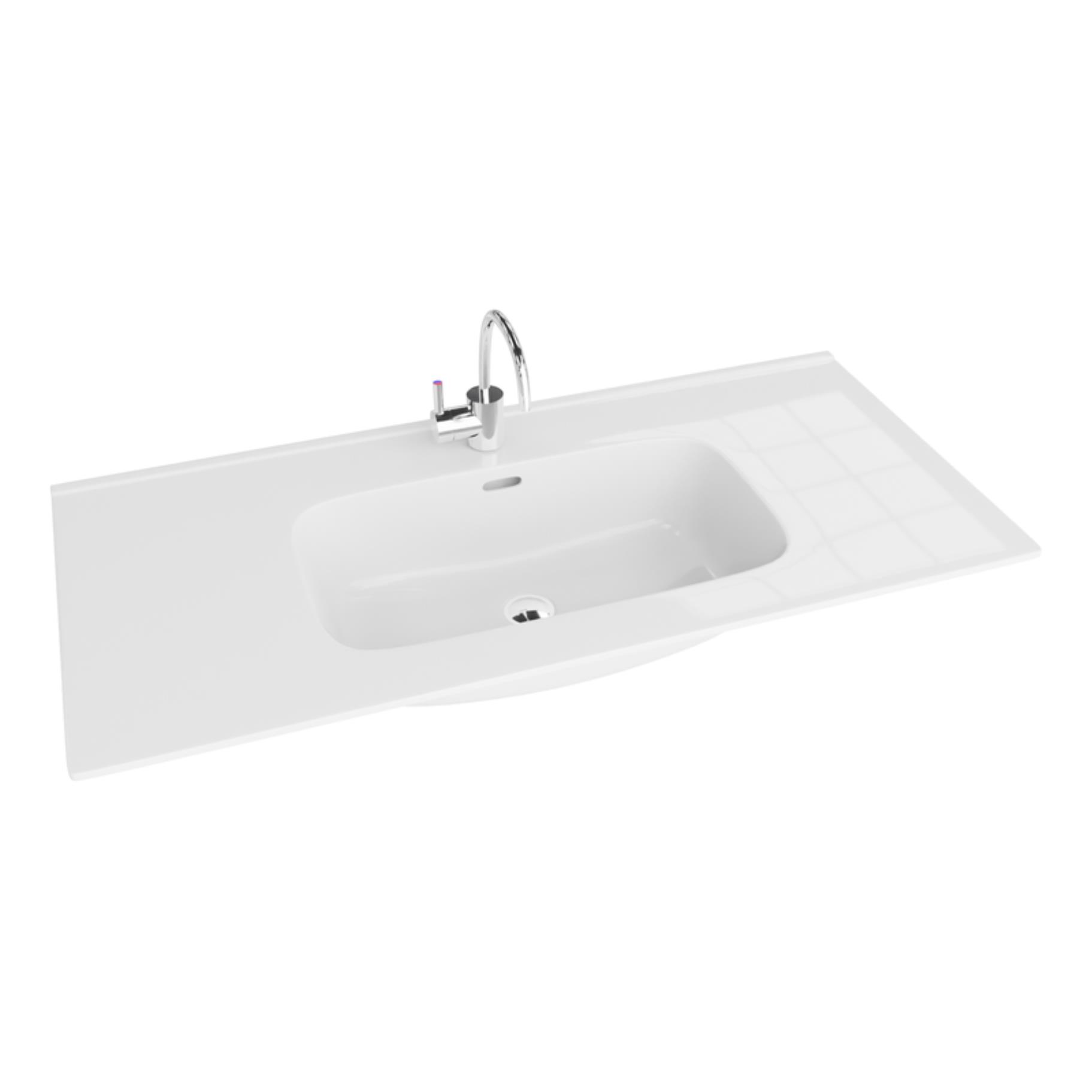 LaVita Minnesota umývadlo 101x46.5 cm obdĺžnik umývadlo na nábytok-vstavané umývadlo biela 5900378319535