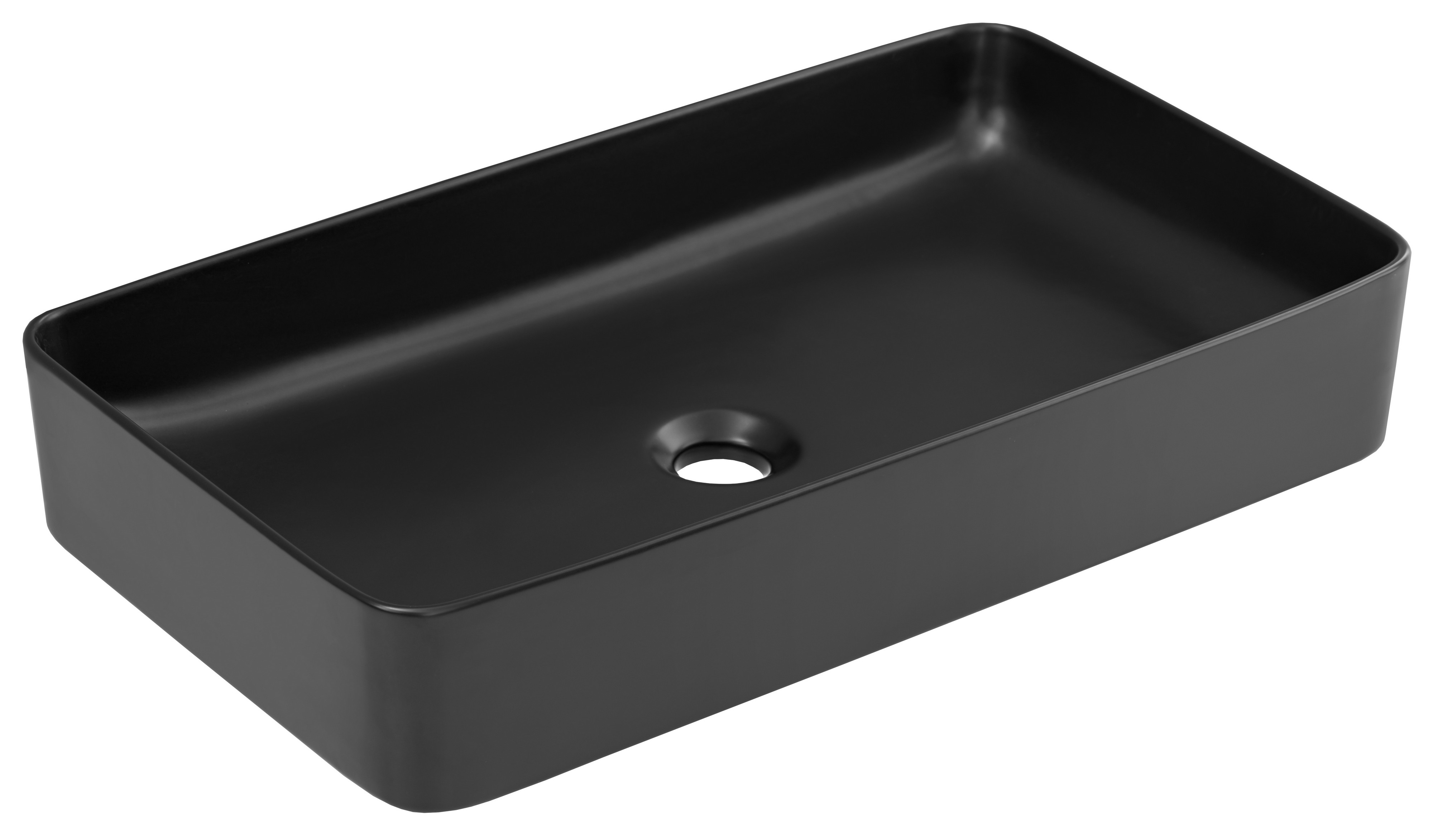 Comad Slim 2 umývadlo 61x34 cm obdĺžnik pultové umývadlo čierna UM-6275SLIM60BLACKDP