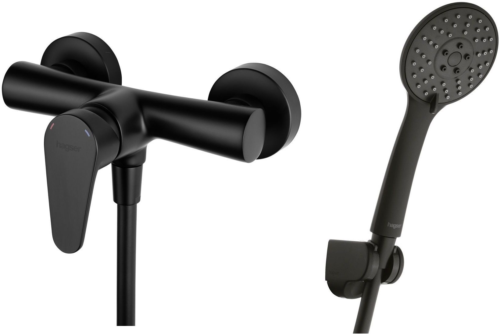 Súprava sprchová batéria Hagser Della HGR50000033, sprchová hlavica Hagser Lara HGR17000037, HGR31000037, HGR25000037