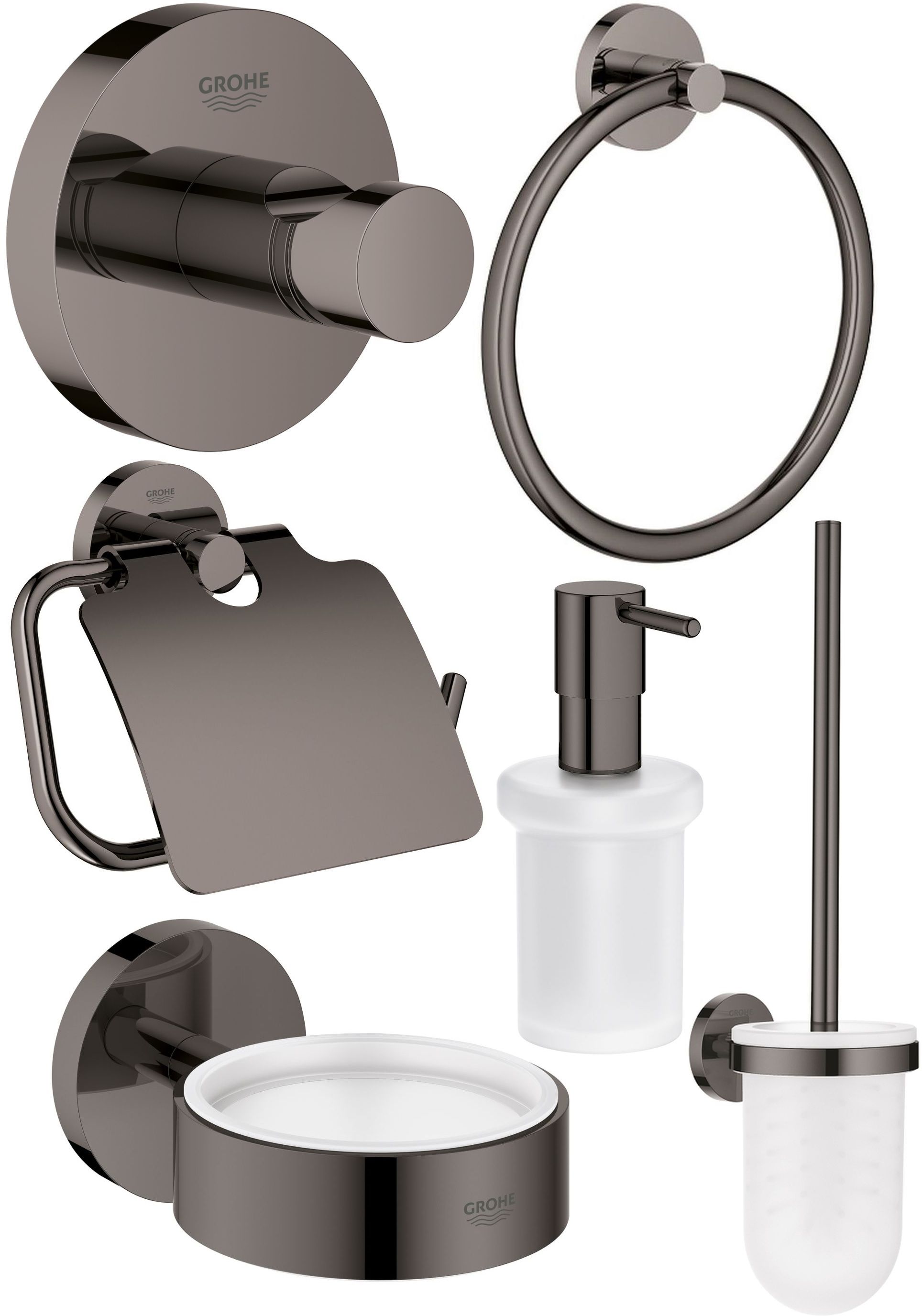 Súprava toaletná kefa Grohe Essentials 40374A01, držiak na toaletný papier Grohe Essentials 40367A01, 40369A01, 40365A01, 40394A01, 40364A01