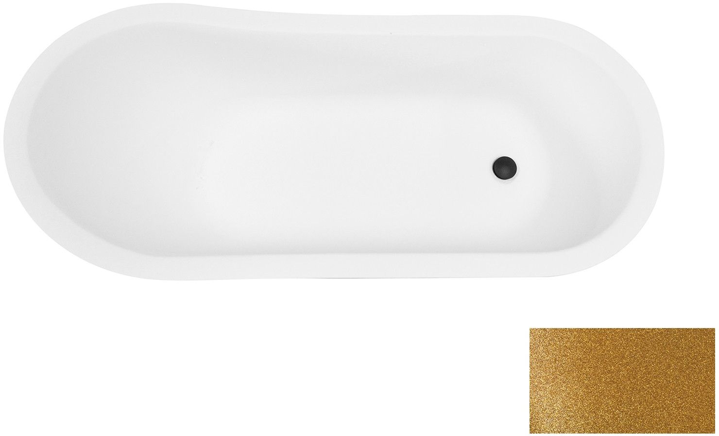 Besco Olaya voľne stojaca vaňa 160x68 cm oválne dvojfarebná #WAO-160-GZG