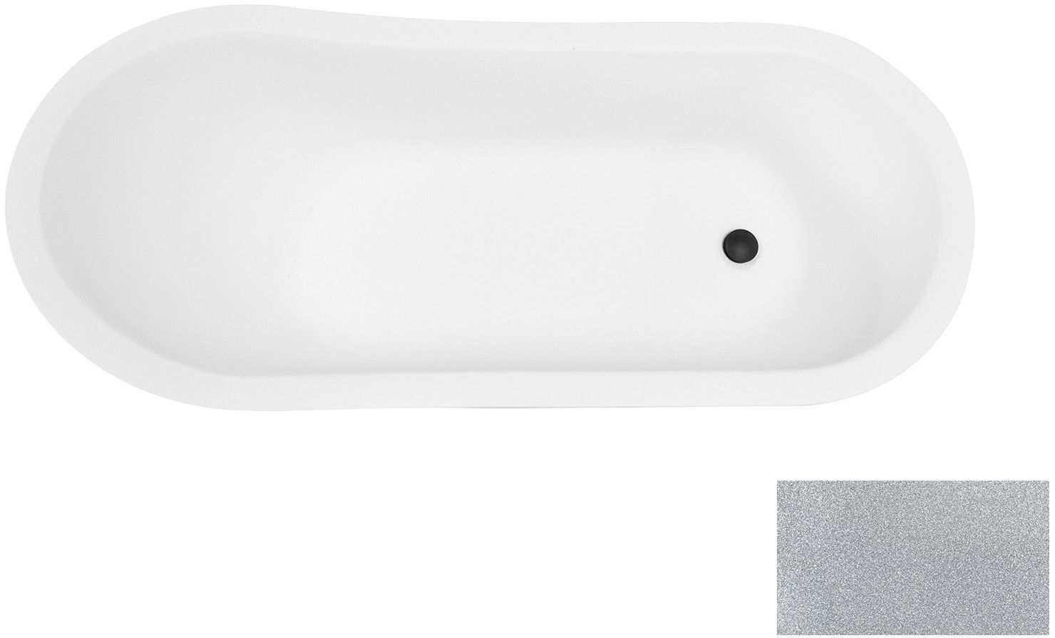 Besco Olaya voľne stojaca vaňa 160x68 cm oválne dvojfarebná #WAO-160-GSC