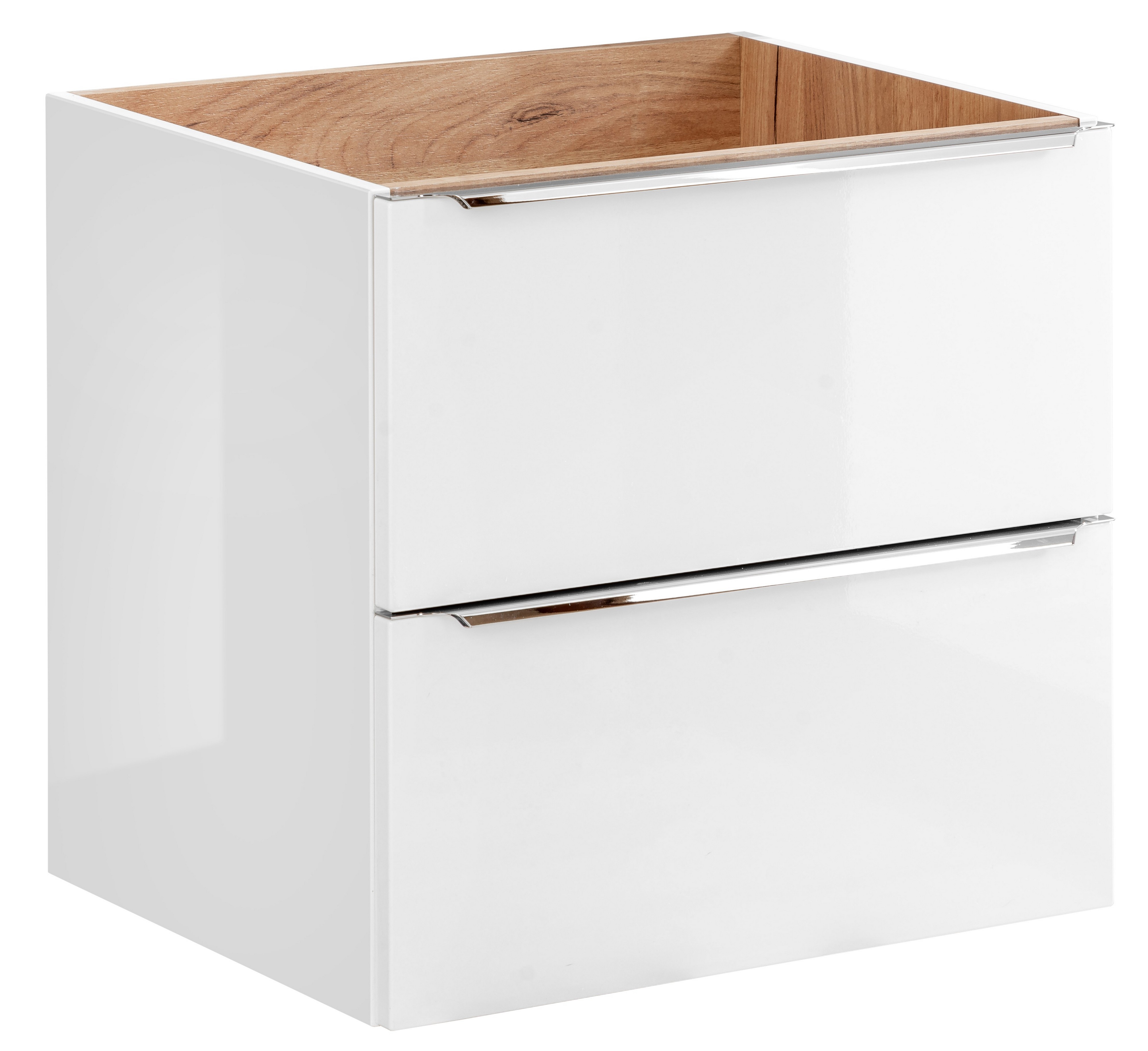 Comad Capri White skrinka 60x46x57 cm závesná kúpeľňová skrinka pod umývadlo biela-dub CAPRIWHITE820BFSC