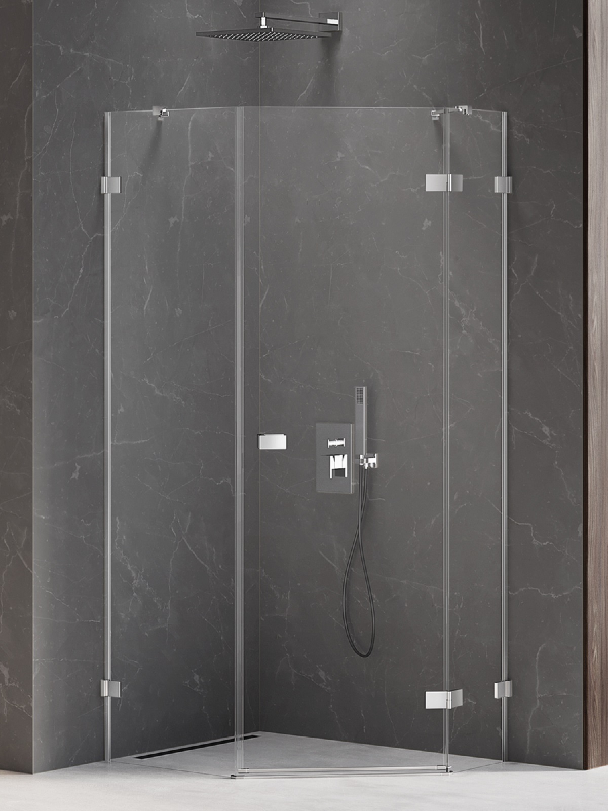 New Trendy Avexa sprchovací kút 100x80 cm chromová lesklé/priehľadné sklo EXK-3892
