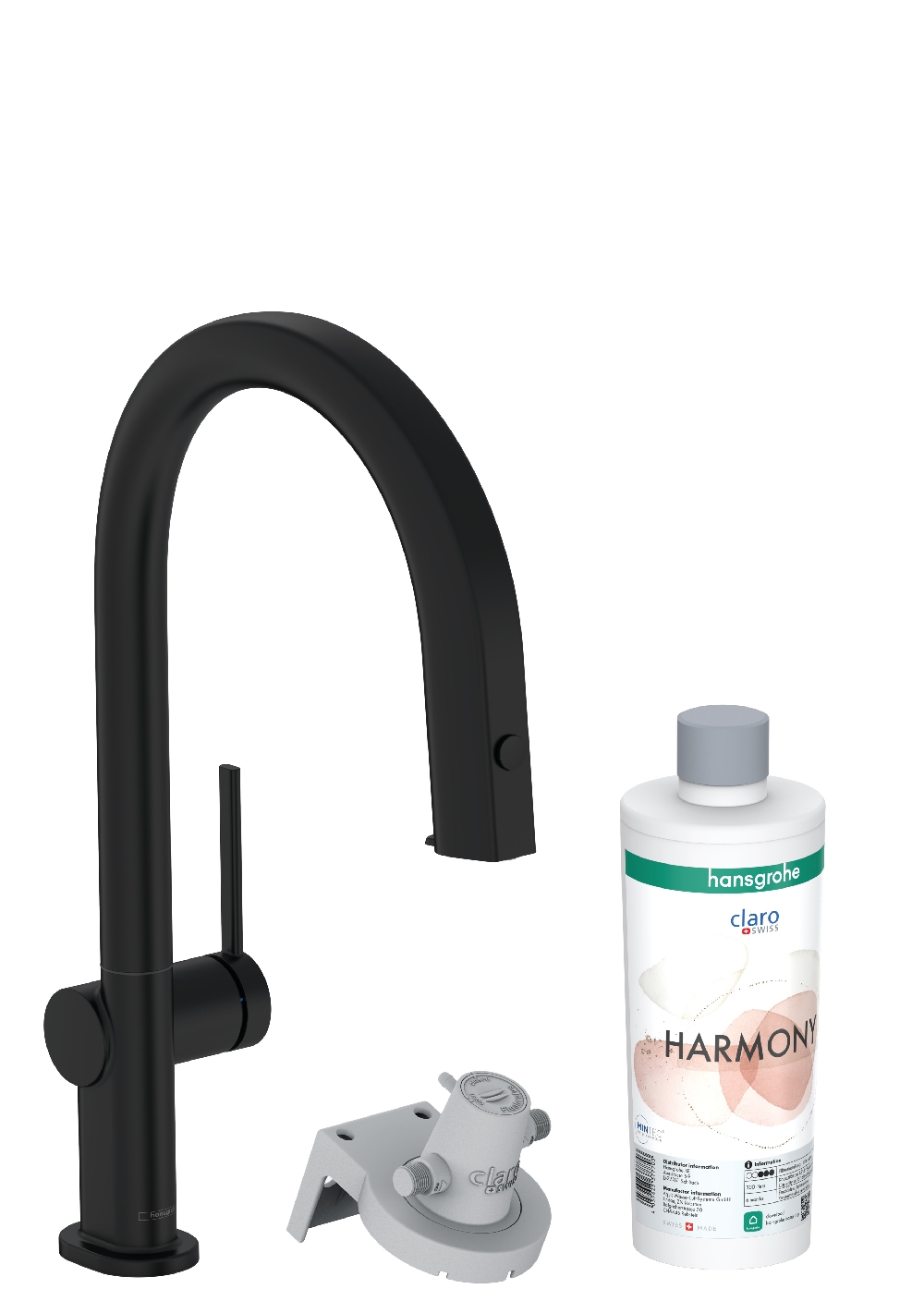 Hansgrohe Aqittura M91 kuchynská batéria s filtrom stojaca čierna 76801670