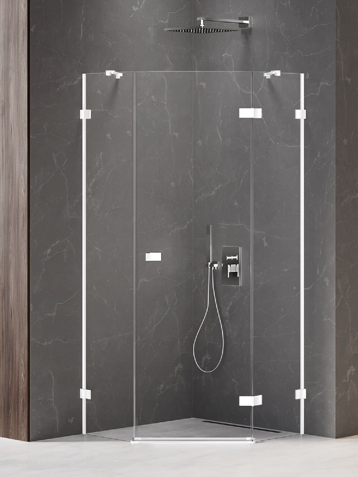 New Trendy Avexa White sprchovací kút 80x80 cm biela matné/priehľadné sklo EXK-3863