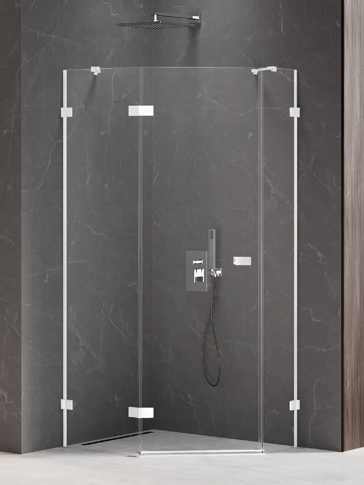 New Trendy Avexa White sprchovací kút 100x80 cm biela matné/priehľadné sklo EXK-3871