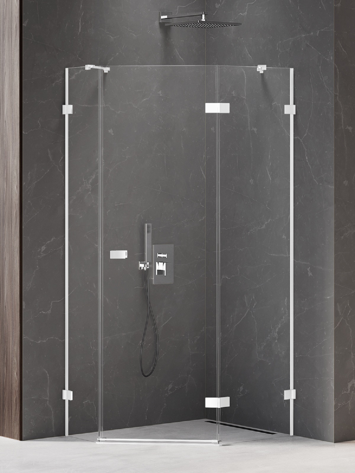 New Trendy Avexa White sprchovací kút 100x80 cm biela matné/priehľadné sklo EXK-3872