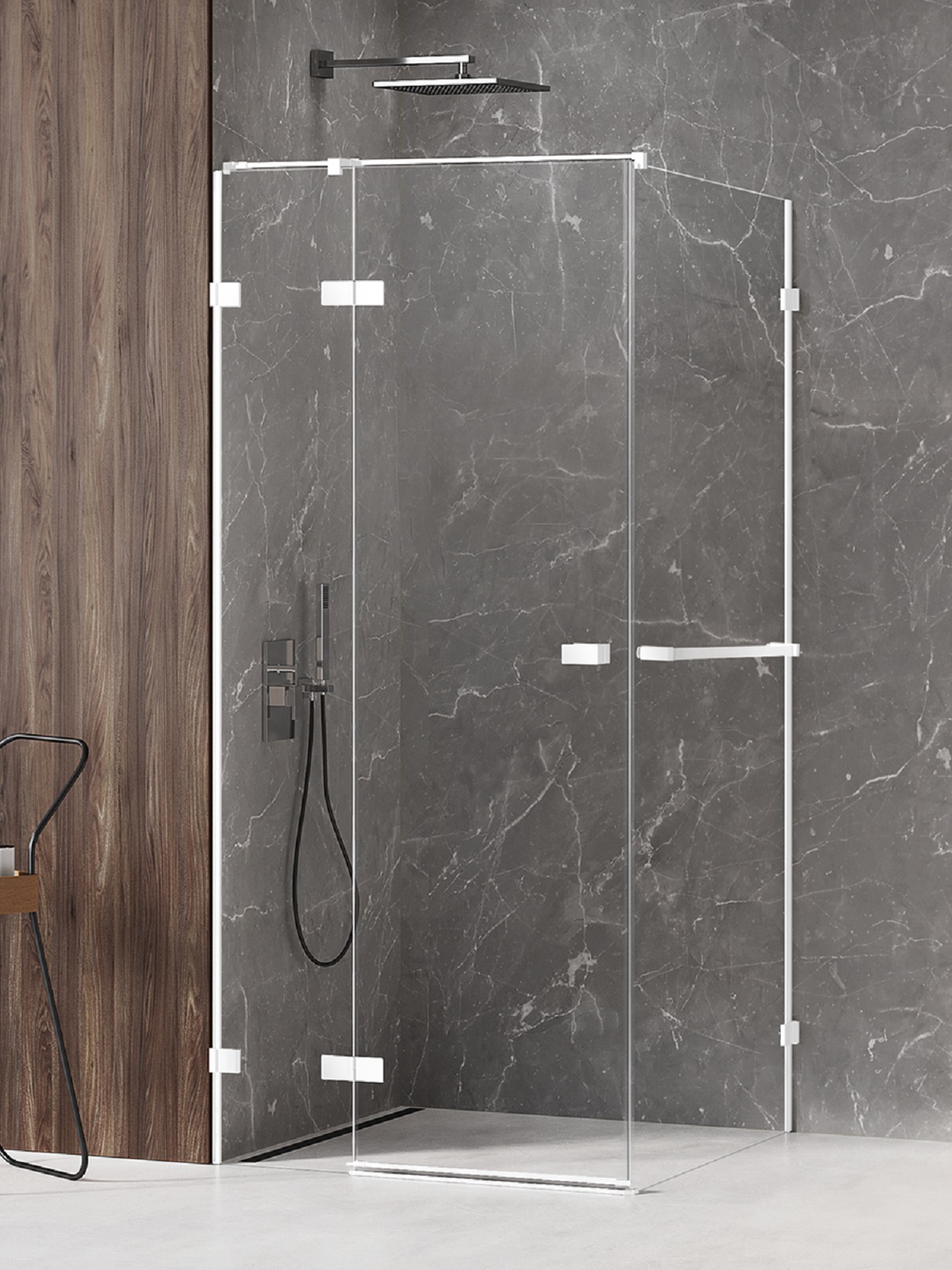 New Trendy Avexa White sprchovací kút 90x70 cm štvorcová biela matné/priehľadné sklo EXK-2767