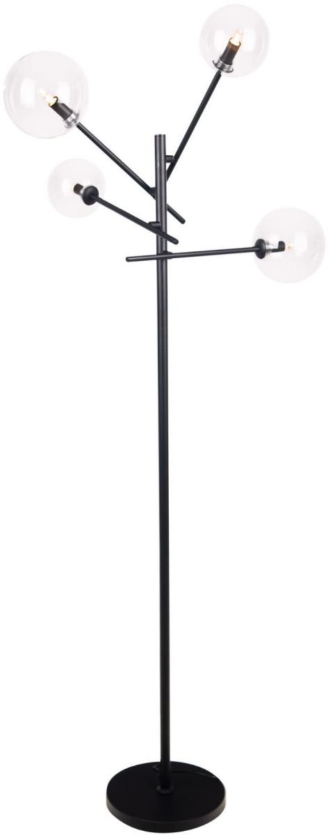 MaxLight Lollipop stojaca lampa 4x40 W čierna-priehľadná F0051