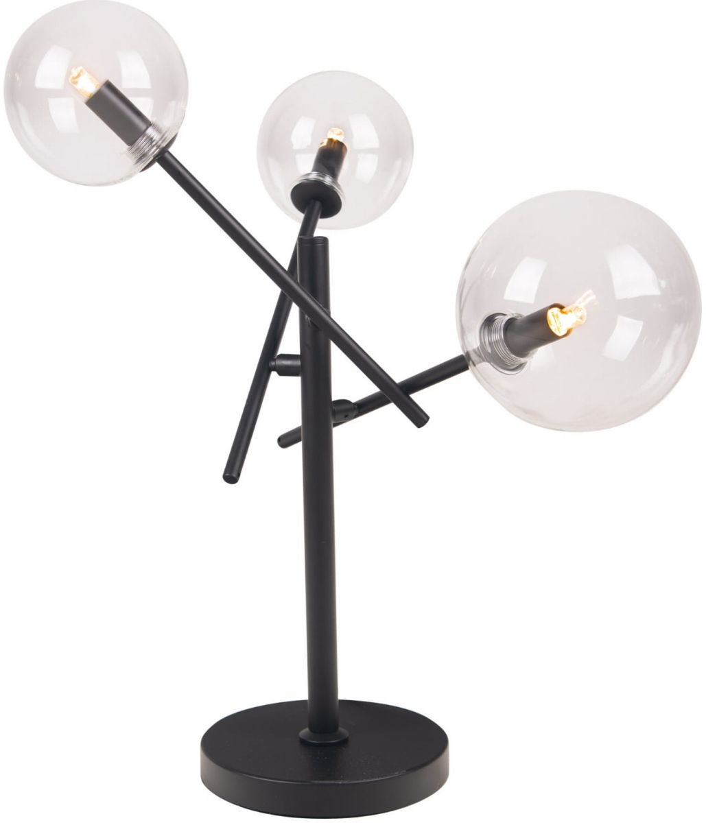 MaxLight Lollipop stolová lampa 3x40 W čierna-priehľadná T0043