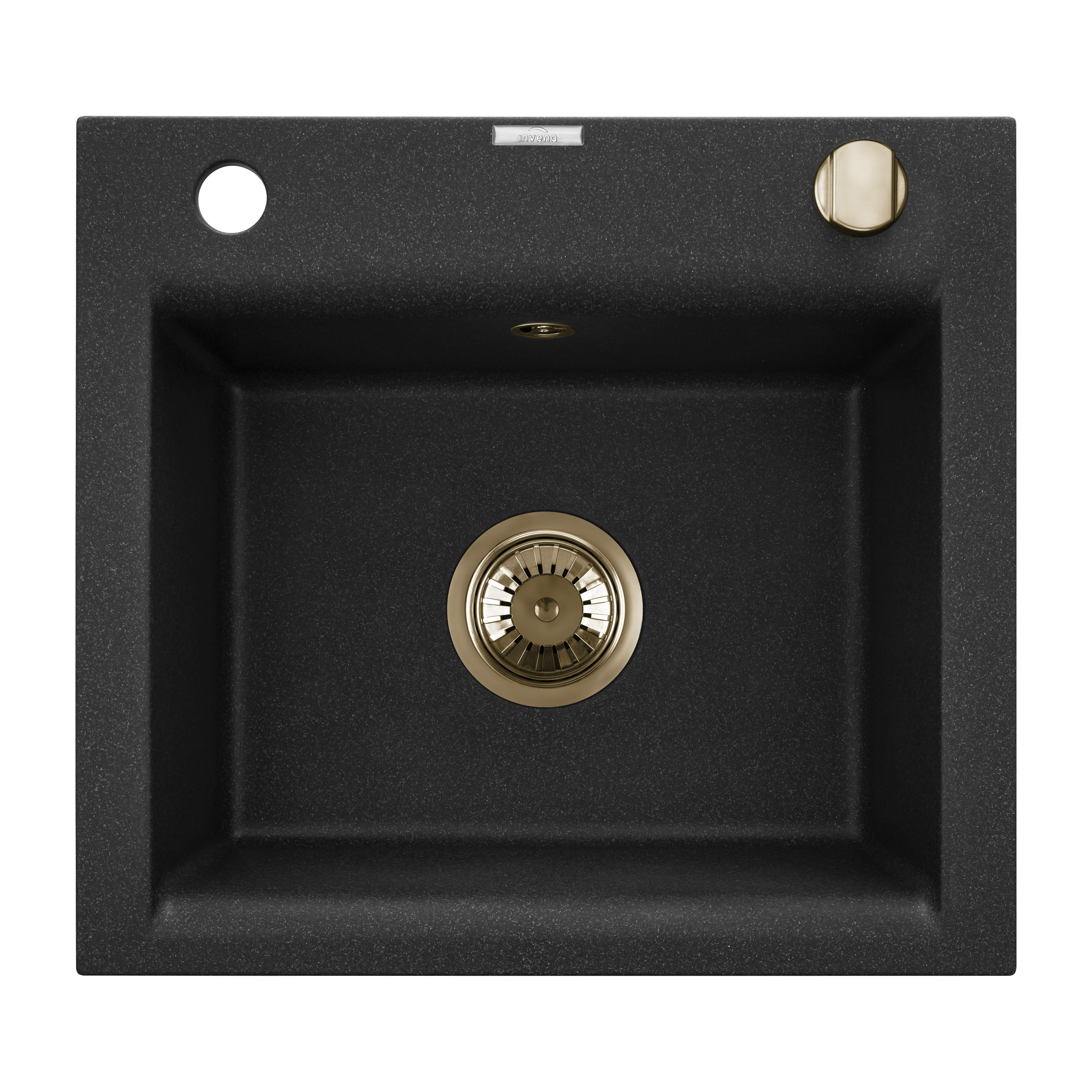 Invena Tesalia granitový drez 48x44 cm čierna AZ-01-Z41