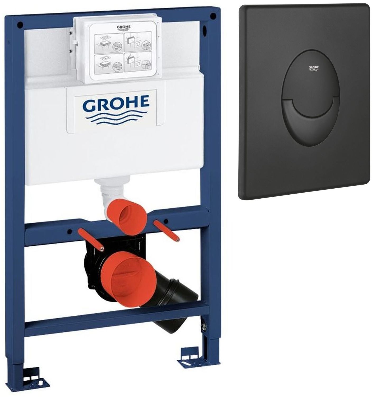 Set podomietková konštrukcia Grohe Rapid SL 38526000, splachovacie tlačidlo Grohe Start 38964KF0