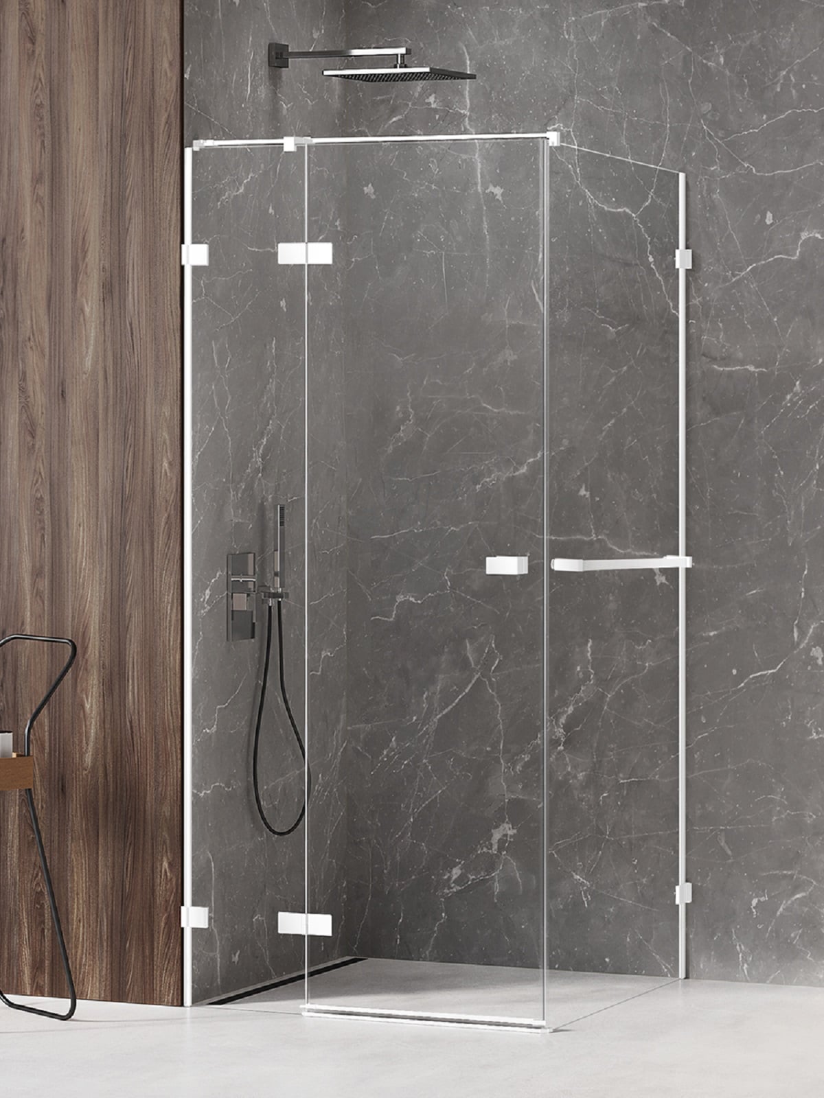 New Trendy Avexa White sprchovací kút 120x80 cm štvorcová biela matné/priehľadné sklo EXK-2786